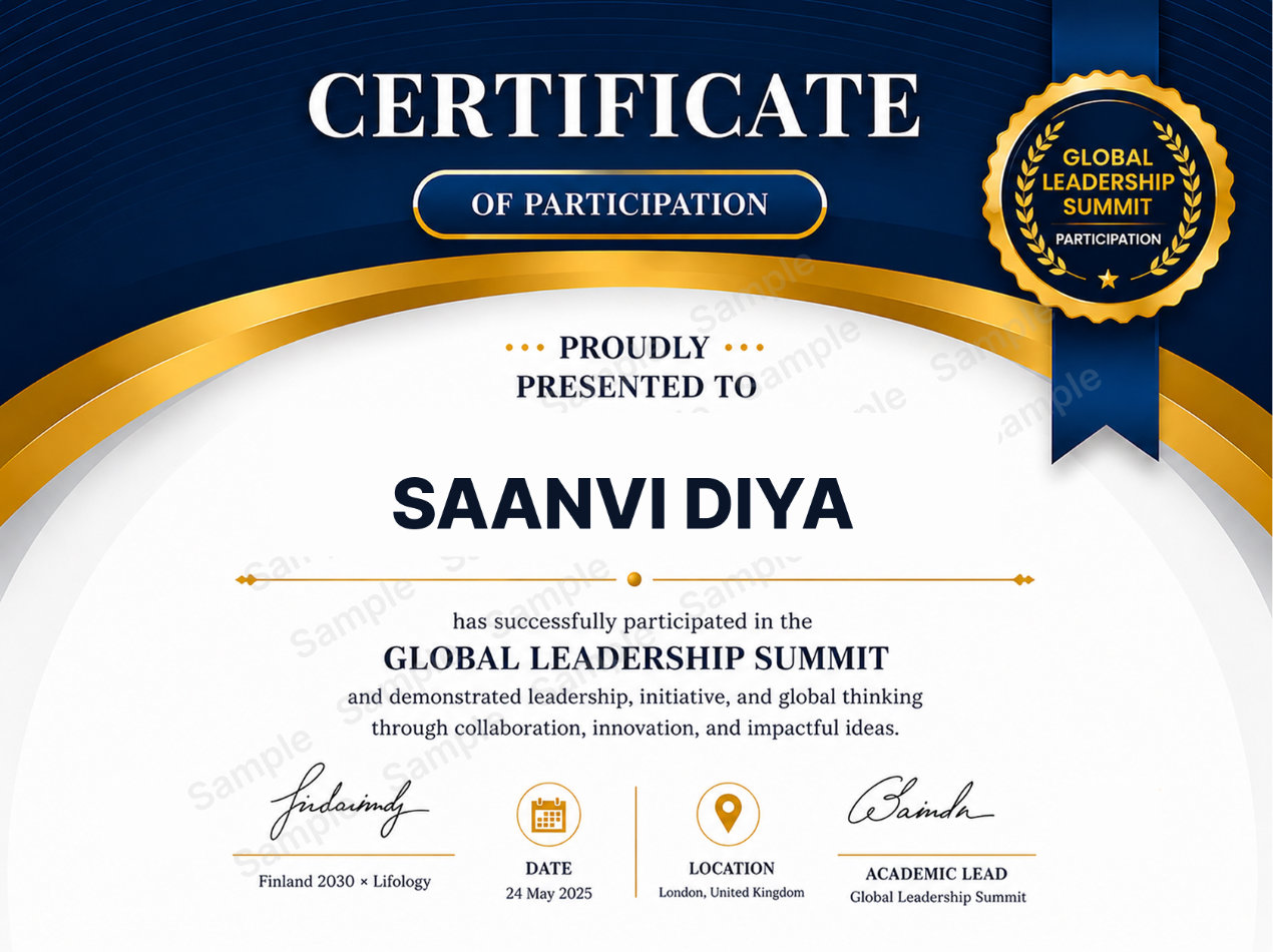 Future Leadership Summit certificate